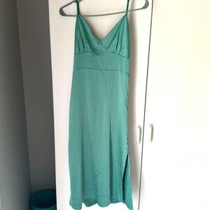 Pink Rose Green Slip Dress